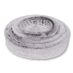 NapZZZ bontmanden met fluffy stof, in de kleuren wit en bruin, 5 maten in elkaar gestapeld. 