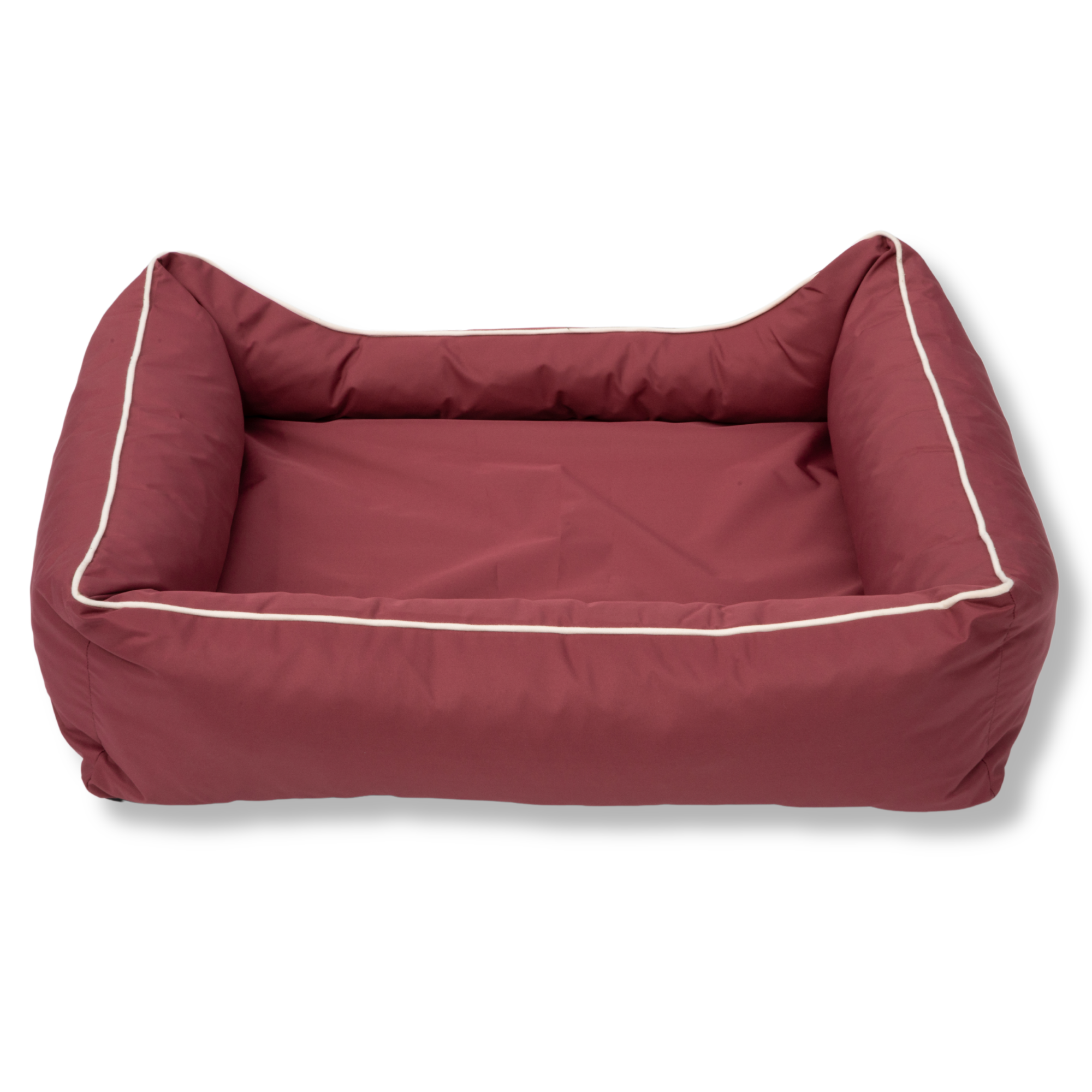 Napzzz hondenmand divan waterafstotend oxford in achter aanzicht op witte achtergrond. Luxe zeer stevig gevulde hondenmand. Gevuld met schuimvlok en schuimrubber ligmatras. Ligmatras uitneembaar en mand is geheel voorzien van ritssluiting. Mooi afgewerkt en in diverse maten en kleuren verkrijgbaar